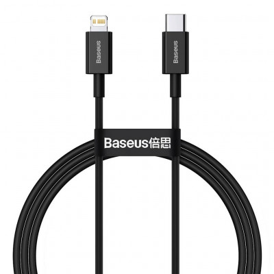 Baseus Superior USB-C / Lightning kábel, 20 W, PD, 1 m, fekete
