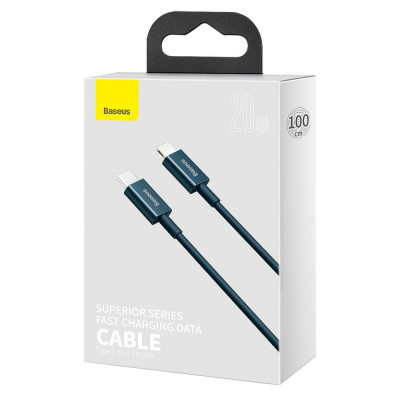 Baseus USB-C kábel a Lightning Superior sorozathoz, 20 W, PD, 1 m, kék