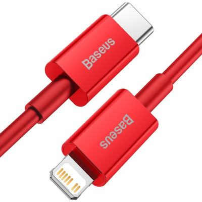 Baseus USB-C kábel a Lightning Superior sorozat, 20 W, PD, 1 m, piros
