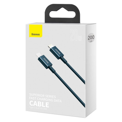 Baseus USB-C kábel a Lightning Superior sorozat, 20 W, PD, 2 m, kék