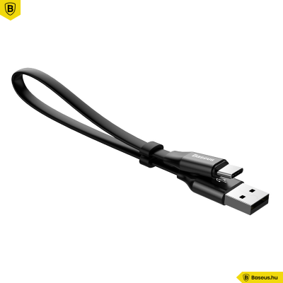 Baseus Nimble USB-C gyors adat/töltőkábel 23cm - Fekete