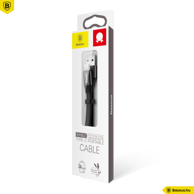Baseus Nimble USB-C gyors adat/töltőkábel 23cm - Fekete