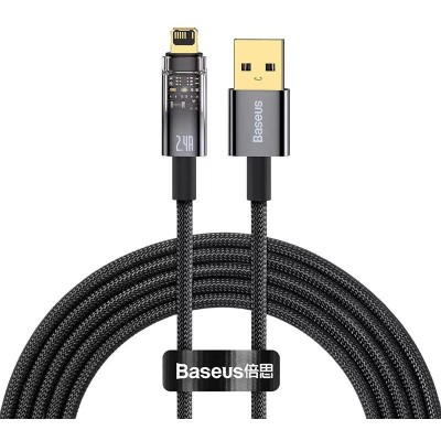 Baseus Explorer USB - Lightning kábel, 2,4A, 2m (fekete)
