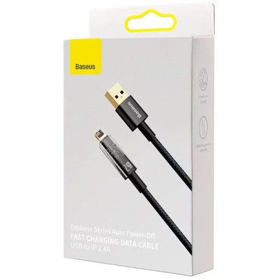 Baseus Explorer USB - Lightning kábel, 2,4A, 2m (fekete)