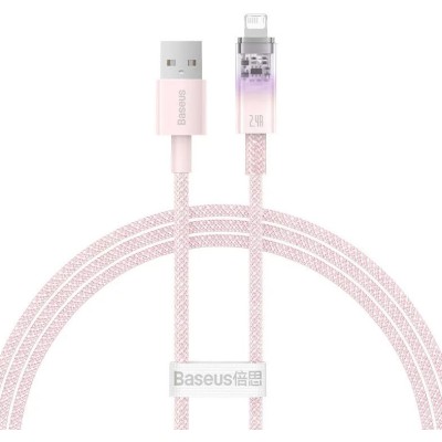 Baseus Explorer Sorozat USB / Lightning gyorstöltő kábel 1m, 2.4A (rózsaszín)