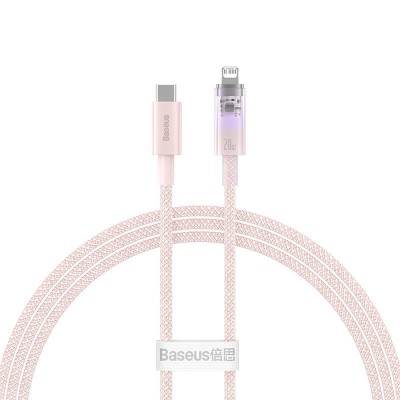 Baseus Explorer Sorozat USB-C / Lightning gyorstöltő kábel 1m, 20W (rózsaszín)