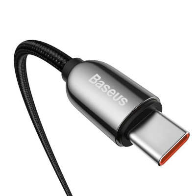 Baseus Display USB-C – USB-C kábel, kijelzővel, 100 W, 1 m, fekete