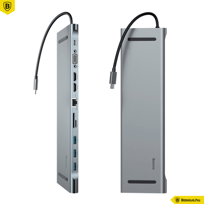 Baseus Enjoyment 11 az 1-ben USB3.0 C típusú notebook HUB adapter 