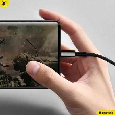 Baseus Tungsten Gold USB-C adat/töltőkábel 66W 1m - Fekete