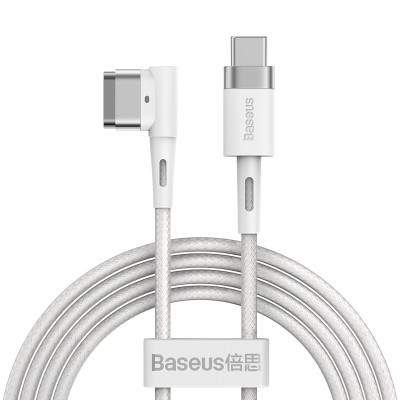 Baseus Zinc mágneses kábel L-alakú USB-C - MagSafe 60 W, 2 m, fehér