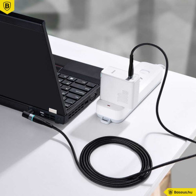 Baseus Lenovo laptop töltőkábel Type-C/DC kerek port (7,9 x 5,5 mm) 100W PD 2m - Fekete