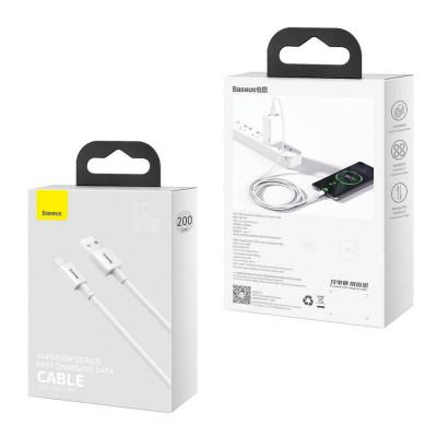Baseus Superior USB-USB-C kábel, 66 W, 2 m, fehér