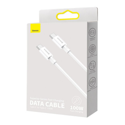 Baseus Superior sorozatú USB-C-USB-C kábel, 100 W, 1 m, fehér