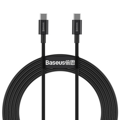 Baseus Superior sorozatú USB-C USB-C kábel, 100 W, 2 m, fekete