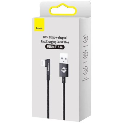Baseus MVP 2 könyökkábel, tápkábel USB - Lightning csatlakozó, 1m, 20W, fekete