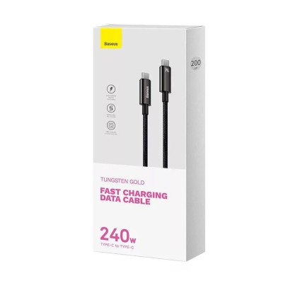 Baseus Tungsten Gold USB-C - USB-C kábel, 240W 2 m (fekete)