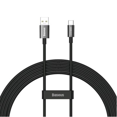 Baseus Superior Series SUPERVOOC gyorstöltő adatkábel USB - USB-C 65W, 2 m, fekete