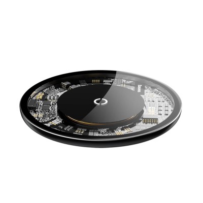 Baseus Simple 10W Lightning vezeték nélküli töltő, átlátszó