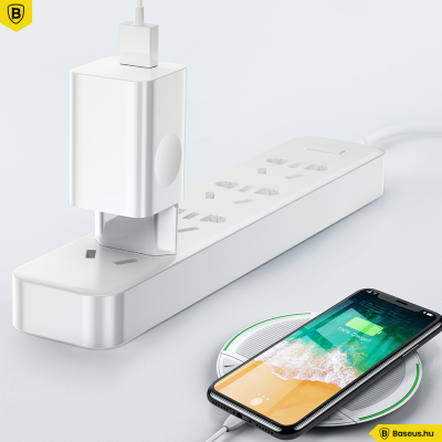 Baseus hálózati gyorstöltő USB QC 3.0 24W - Fehér