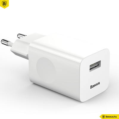 Baseus hálózati gyorstöltő USB QC 3.0 24W - Fehér