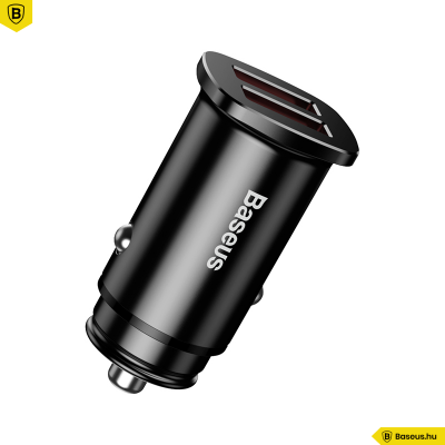 Baseus Square 2xUSB autós töltő QC3.0 SCP AFC 30W - Fekete