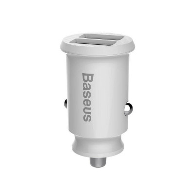 Baseus Grain autós töltő 2x USB 5V 3.1A, fehér
