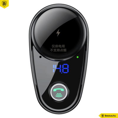 Baseus Locomotive Bluetooth - FM Transzmitter - MP3 lejátszó - 3.4A 2USB autós töltő - Fekete