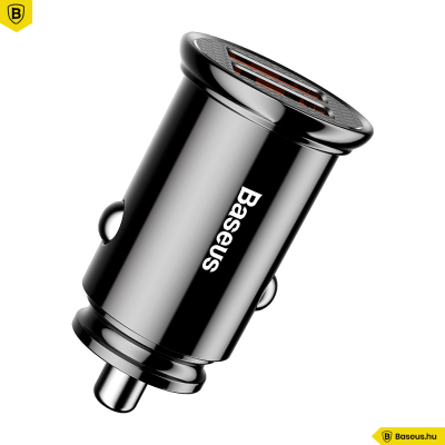 Baseus Circular autós töltő 2USB A+A 30W QC3.0 - Fekete