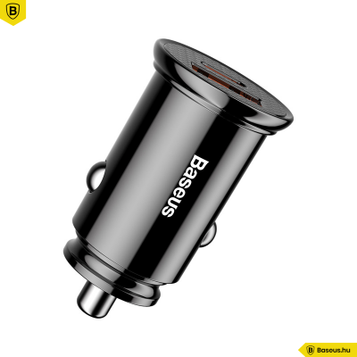 Baseus autós töltő USB/USB-C 30W Circular - Fekete