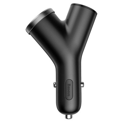 Baseus Y Type 2xUSB 3.4A 40W autós töltő, fekete