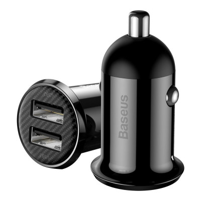 Baseus Grain Pro 2x USB 4.8A autós töltő - fekete