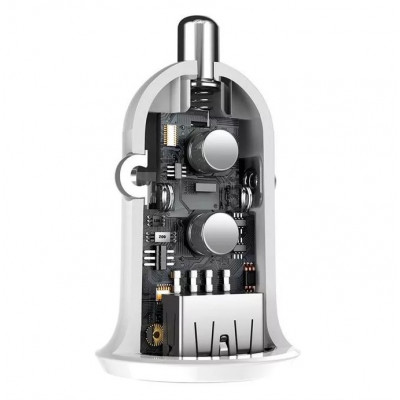 Baseus Grain Pro 2x USB 4.8A autós töltő, fehér