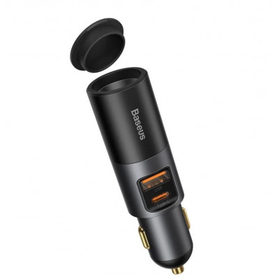 Baseus Share Together Gyors autós töltő szivargyújtó aljzattal, USB + USB-C, 120 W, szürke