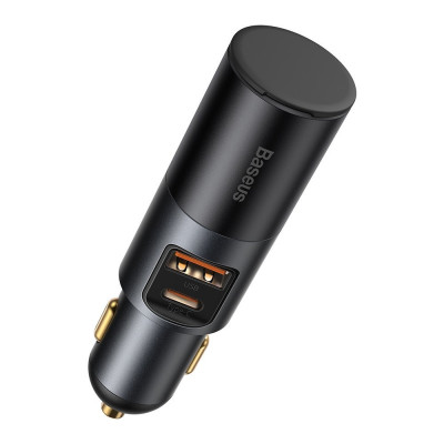 Baseus Share Together Gyors autós töltő szivargyújtó aljzattal, USB + USB-C, 120 W, szürke