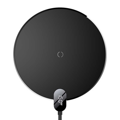 Baseus Induktív vezeték nélküli töltő Digital LED 15W - Fekete