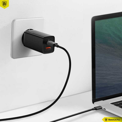 Baseus Gan2 Lite hálózati gyorstöltő USB-C/USB 65W - Fekete