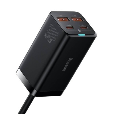 Baseus GaN3 Pro univerzális gyorstöltő 2 x USB-C / 2x USB, 100W, PD3.0, QC4.0, AFC, fekete