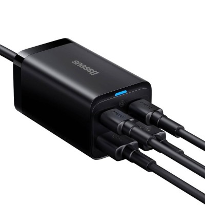 Baseus gyorstöltő GaN3 Pro, 2x USB-C, 2x USB, 65W (fekete)
