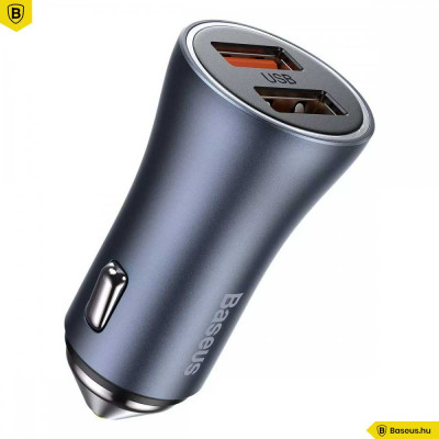Baseus Golden Contactor Pro 2Usb autós töltő 40W - Sötét szürke
