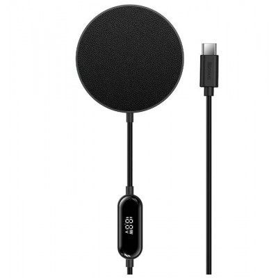 Baseus Simple Mini2 Mágneses (MagSafe), vezeték nélküli töltő, 15W, fekete