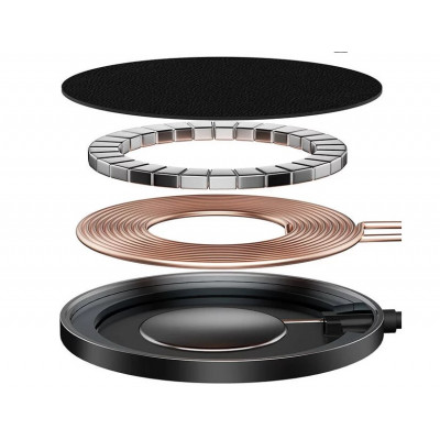 Baseus Simple Mini2 Mágneses (MagSafe), vezeték nélküli töltő, 15W, fekete