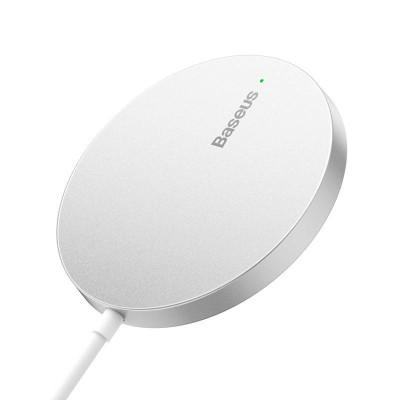 Baseus Simple Mini3 Mágneses (MagSafe) vezeték nélküli töltő,15W (ezüst)
