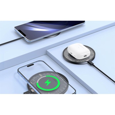 Baseus Simple 2, Wireless Qi induktív töltő, 15W USB-C - USB-C kábellel (fekete)