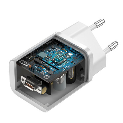 Baseus Super Si Quick Charger gyors hálózati töltő 1C 25W, fehér