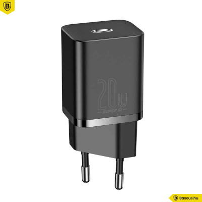 Baseus Super Si USB-C hálózati gyorstöltő 20W - Fekete