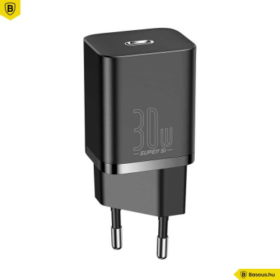 Baseus Super Si USB-C gyors hálózati töltő 30W - Fekete