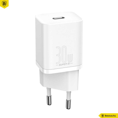 Baseus Super Si USB-C gyors hálózati töltő 30W - Fehér