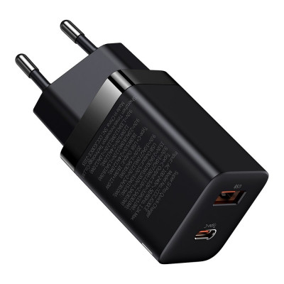Baseus Super Si Pro gyorstöltő USB + USB-C 30W, fekete