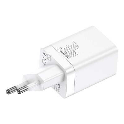 Baseus Super Si Pro gyorstöltő USB + USB-C 30W, fehér