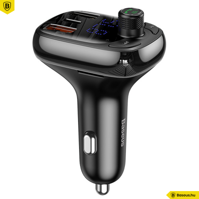 Baseus T typed S-13 FM Transmitter, MP3 lejátszó, Bluetooth kihangosító és 36W QC 4.0 töltő